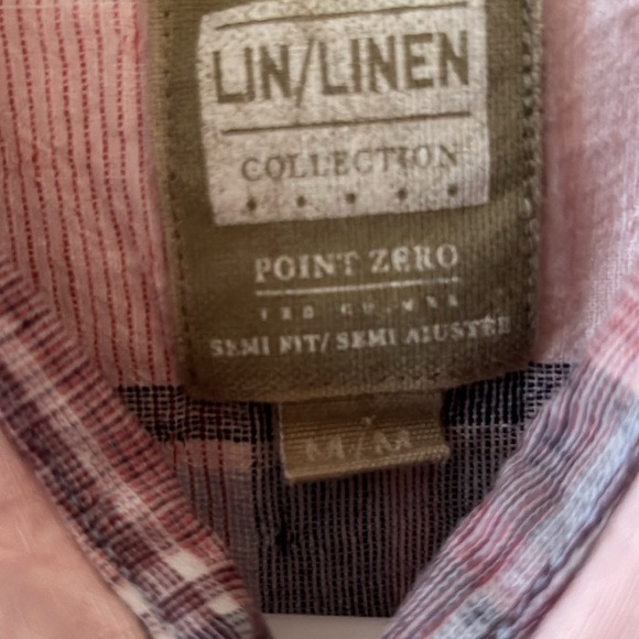 Men’s pink short sleeve button up – 100% linen - Picture 2 of 3
